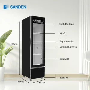 Tủ mát Sanden 1 cánh 226L SPS-0250P Inverter – thông số, kích thước